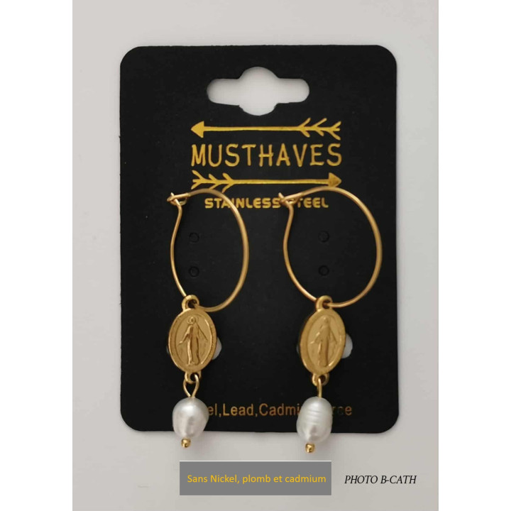 Boucles d'oreilles en acier inoxydable