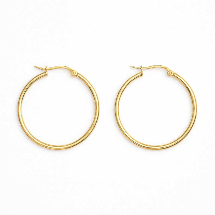 Créoles fines acier 30mm