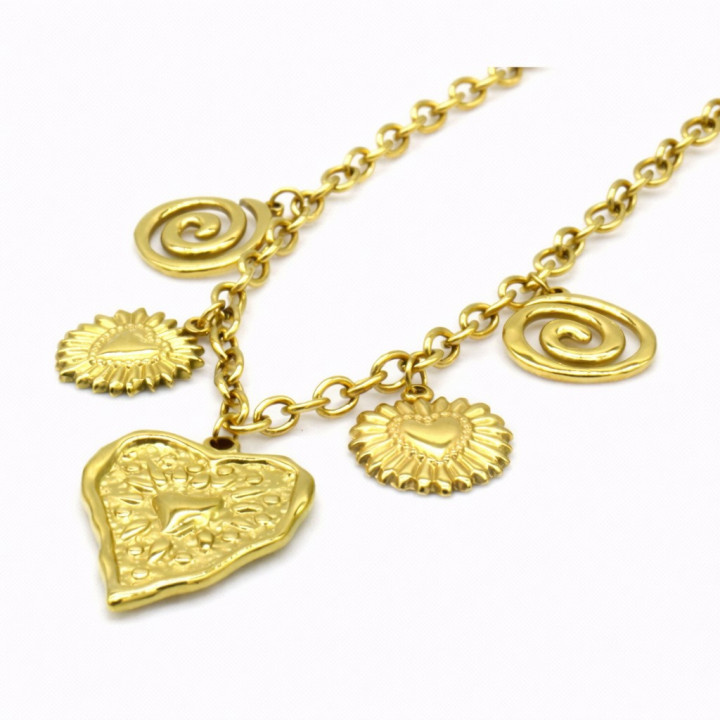 collier en acier Inoxydable avec breloques, élégance et polyvalence