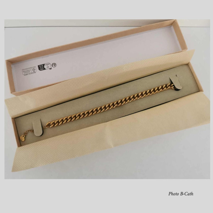 Bracelet à chaîne cubaine épaisse très bonne qualité en acier inoxydable doré