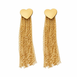 Boucles d'oreilles en forme de coeur avec chaines