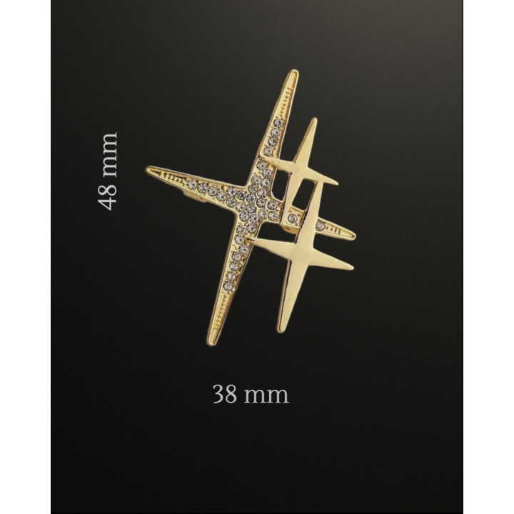 Broche en forme de croix avec des strass