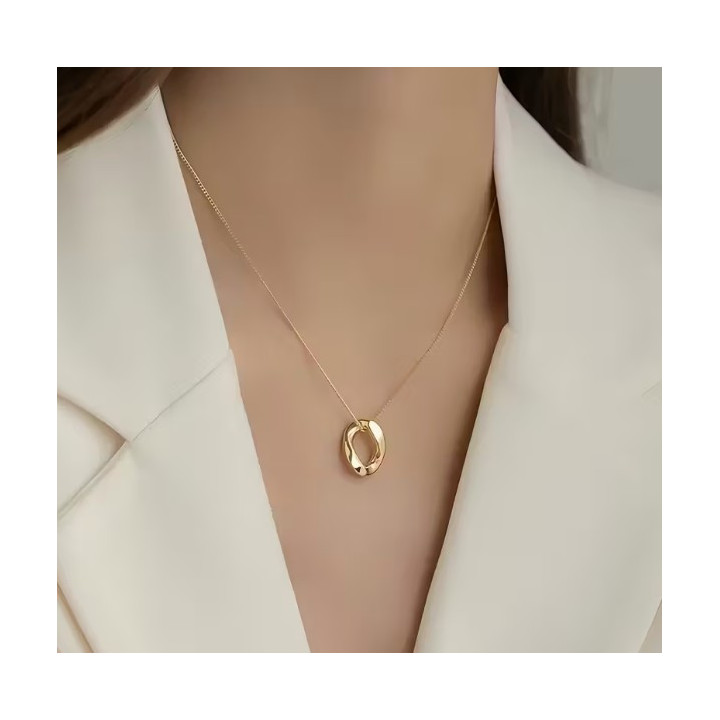 Collier femme avec pendentif irrégulier en Acier Inoxydable