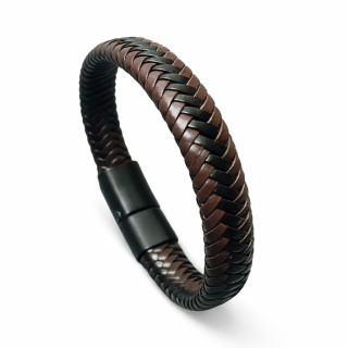 Bracelet tressé en PU pour hommes avec fermoir magnétique