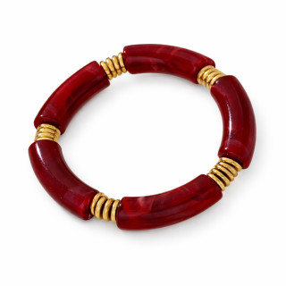 Bracelet tubes Bordeaux Élastique en Résine