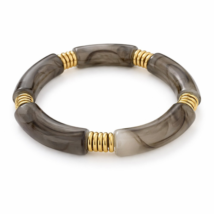Bracelet tubes gris Élastique en Résine