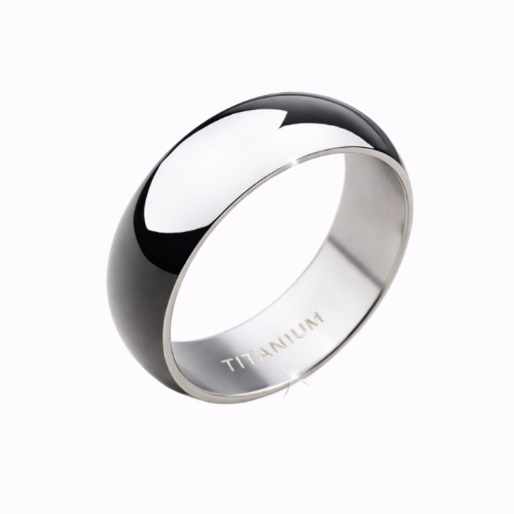 Bague Mixte couleur argent en Acier Titane