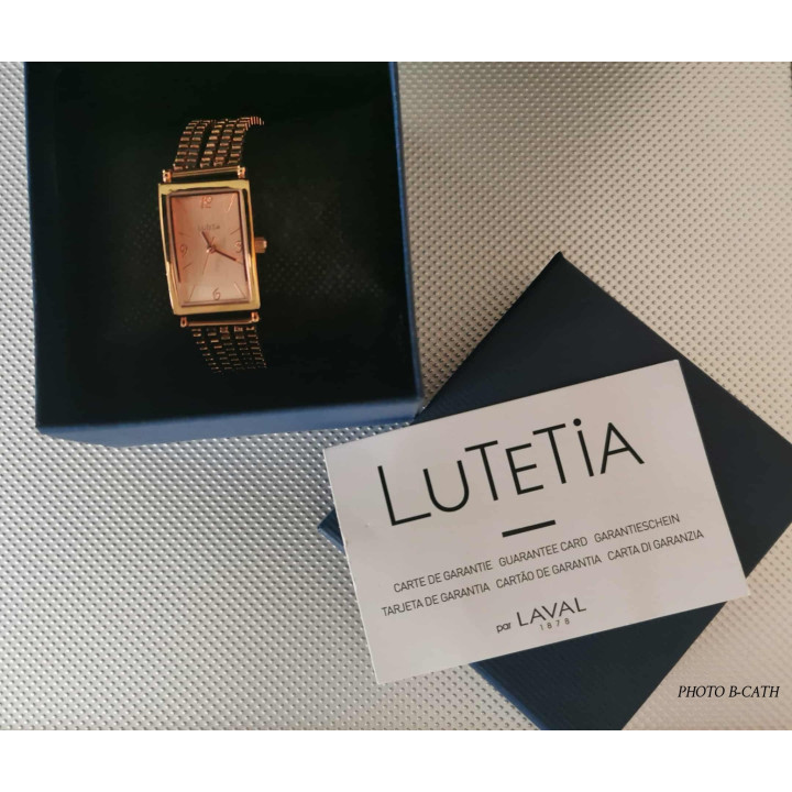 Montre Lutetia boîtier et bracelet multi-chaînes vénitienne en métal doré-rose