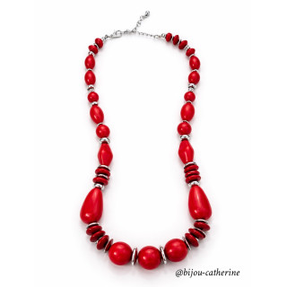 Collier élégant pour Femme avec Perles Rouges