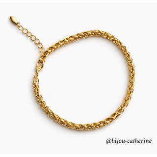 Bracelet chaîne en cuivre doré de 4 mm