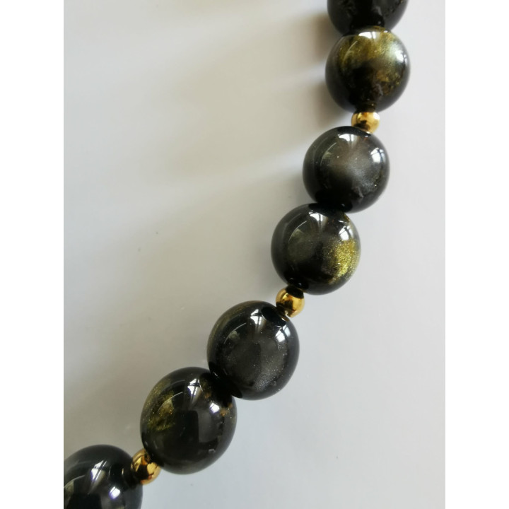 Collier en acier inoxydable et de perles acryliques, élégance et desing moderne