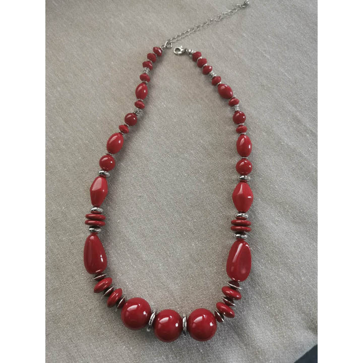 Collier élégant pour Femme avec Perles Rouges