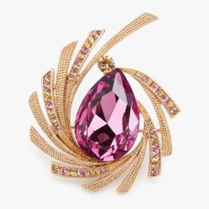 Broche avec cristal synthétique et strass