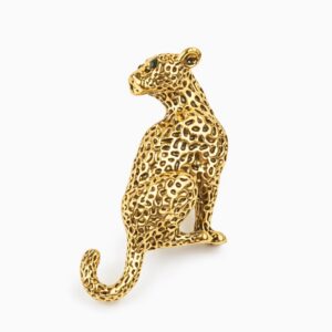 Broche Léopart doré