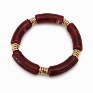 Bracelet élastique en Résine Rouge