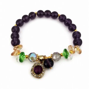 Bracelet Pour Femme En améthyste Et Cristaux Irréguliers Et zirconium synthétique