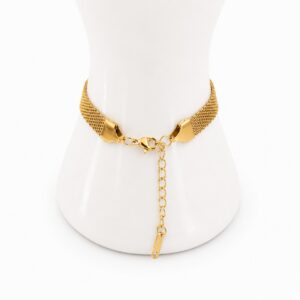 Bracelet femme en tissé en acier inoxydable dorée