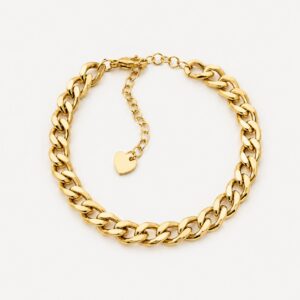Bracelet À chaîne Cubaine épaisse très Bonne qualité en Acier inoxydable doré