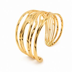 Bracelet mode, élégant et polyvalent, Doré en acier inoxydable