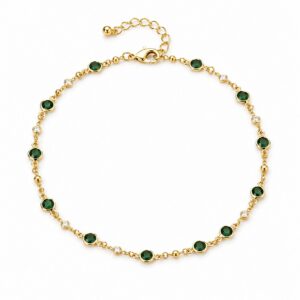 Collier avec perles colorées en accier inoxydable
